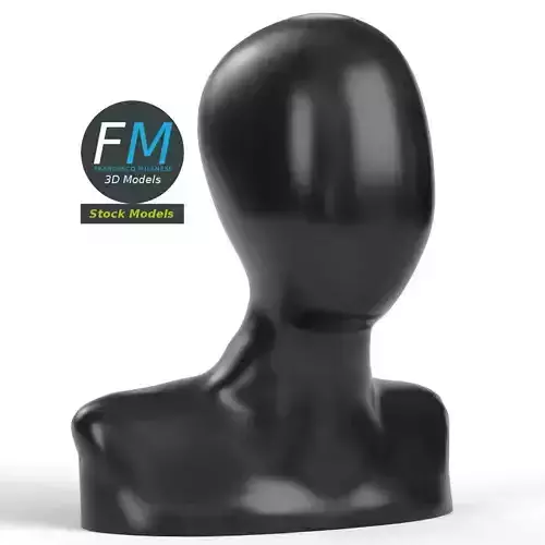 Faceless mannequin head 3D model