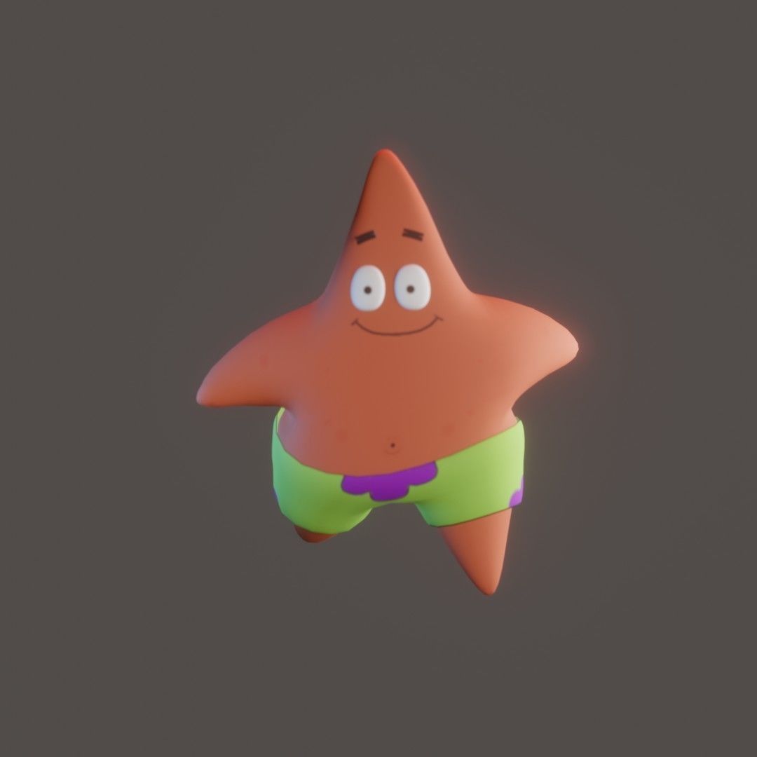 patrick star Low-poly 3D model_4