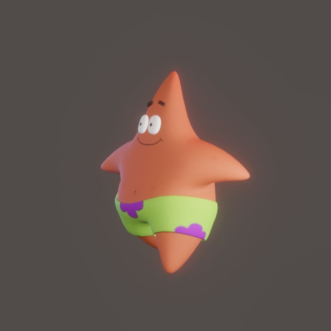 patrick star Low-poly 3D model_3