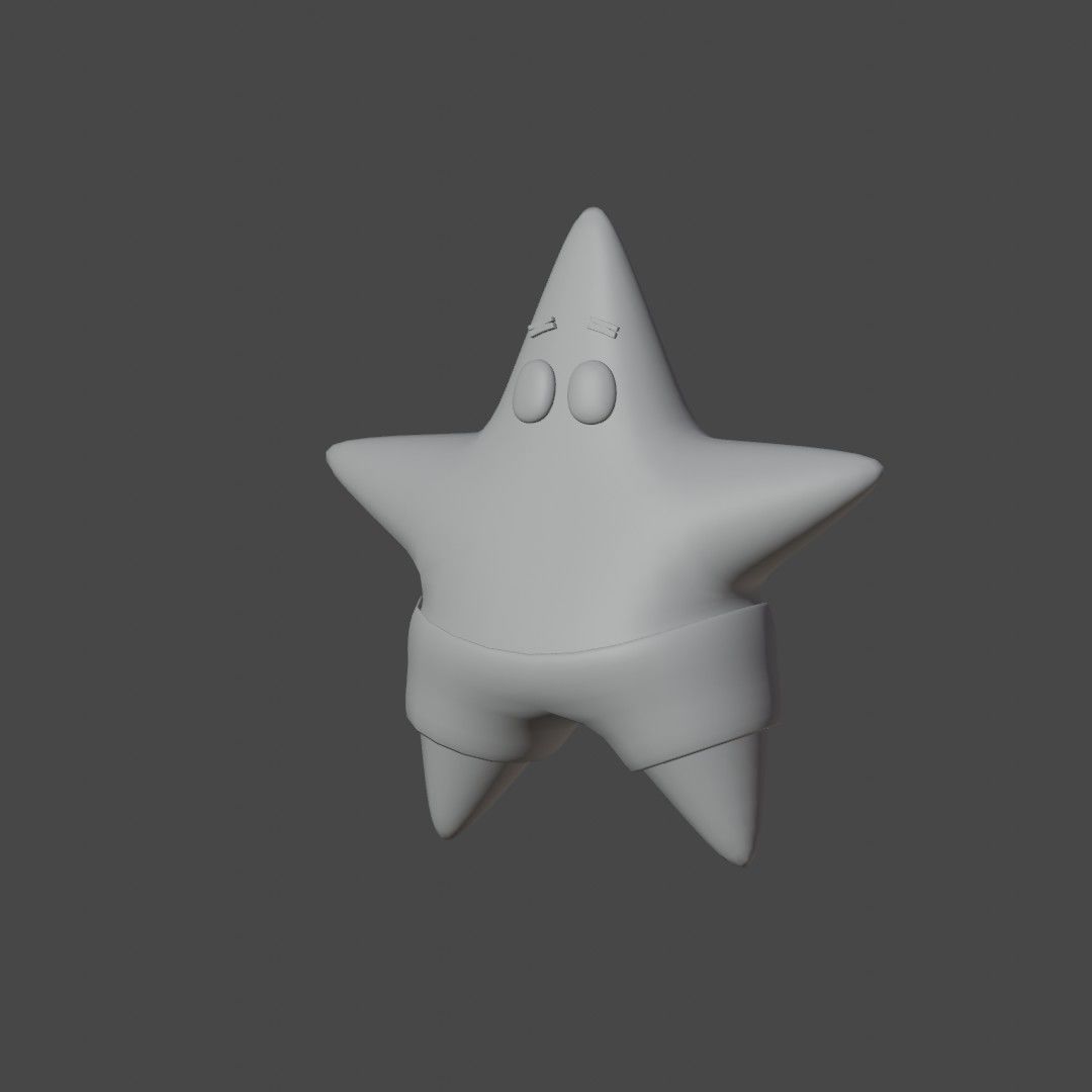 patrick star Low-poly 3D model_1