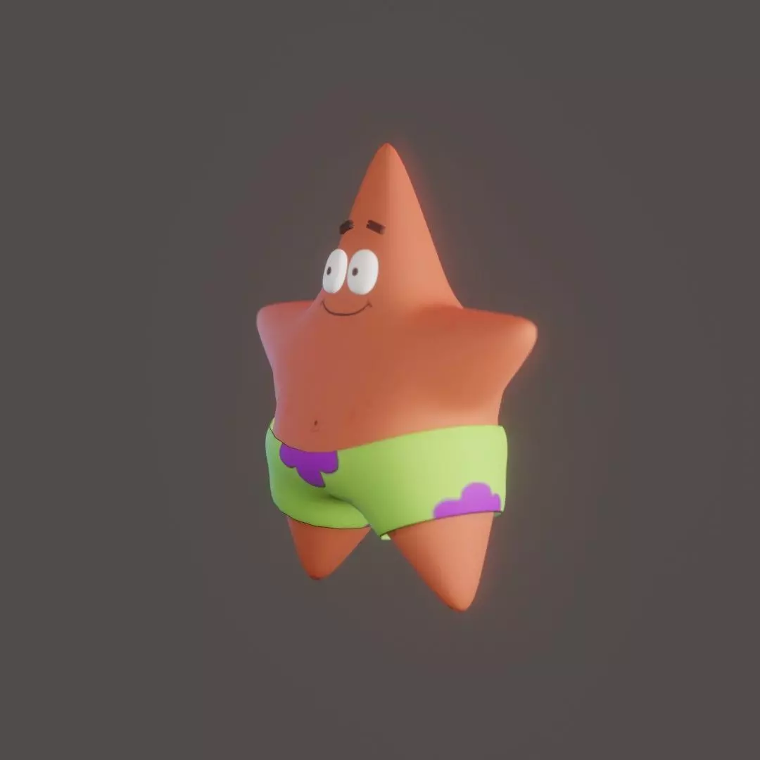 patrick star Low-poly 3D model_0