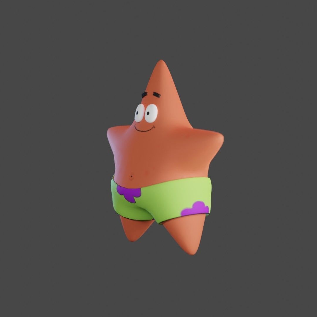 patrick star Low-poly 3D model_2