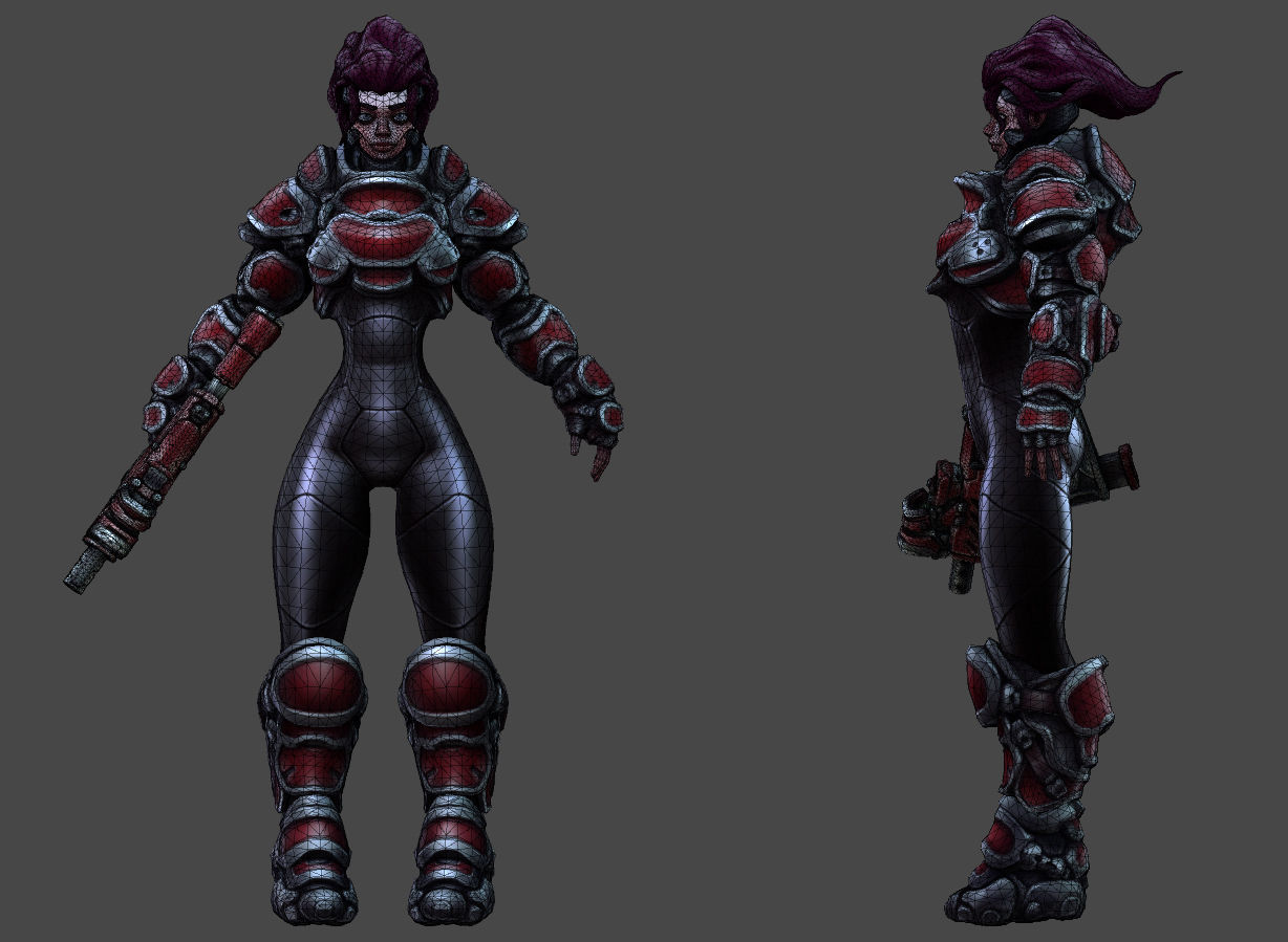 Soldier SciFi - 3 Characters - 2 Animation Sets Low-poly 3D model_10