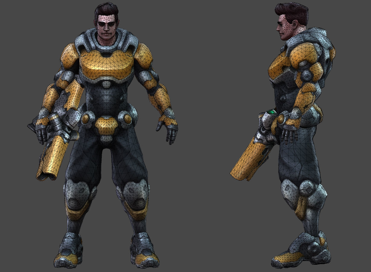 Soldier SciFi - 3 Characters - 2 Animation Sets Low-poly 3D model_11