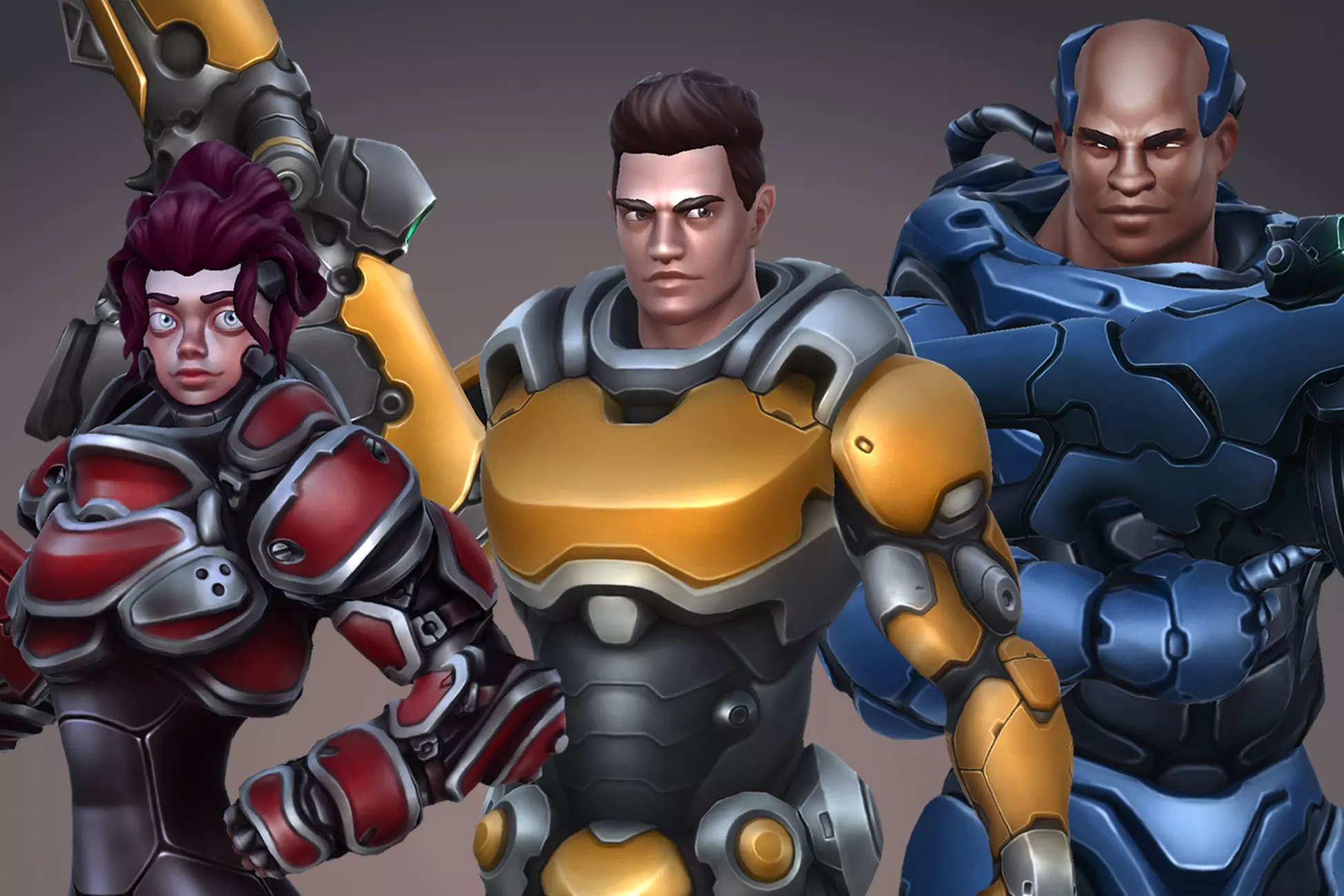 Soldier SciFi - 3 Characters - 2 Animation Sets Low-poly 3D model_0