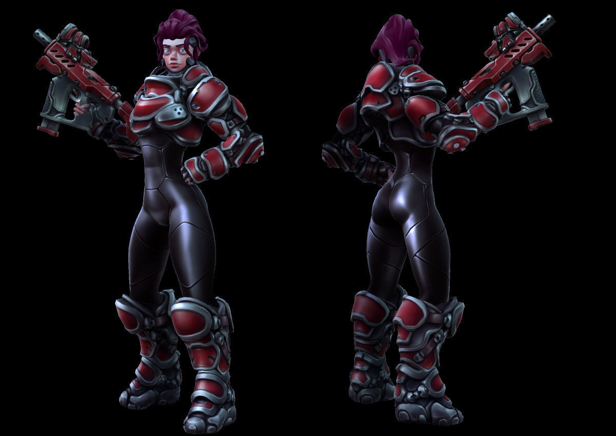 Soldier SciFi - 3 Characters - 2 Animation Sets Low-poly 3D model_8