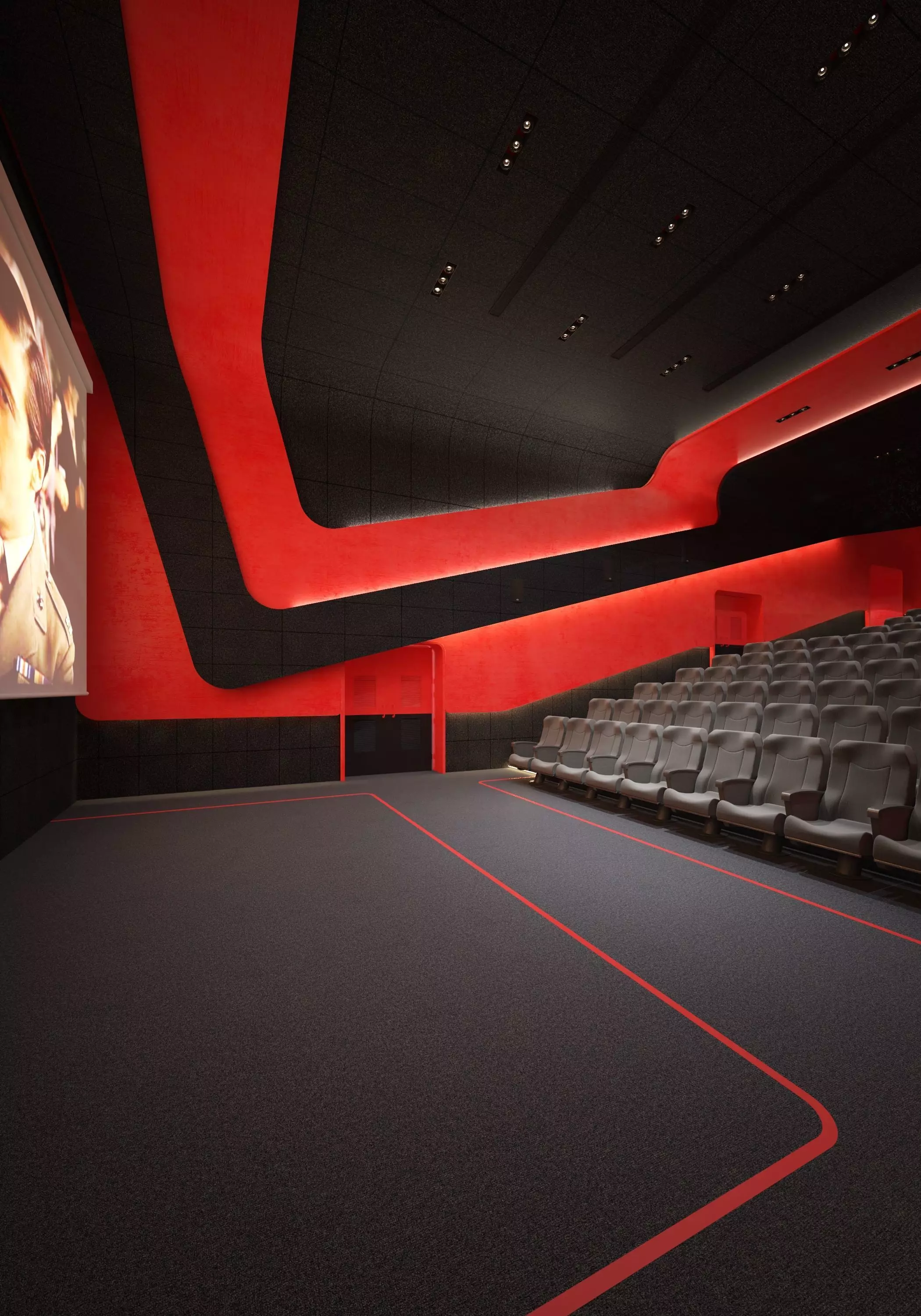 CINEMA Interior Scene For 3Dsmax and Vray 3D model_0