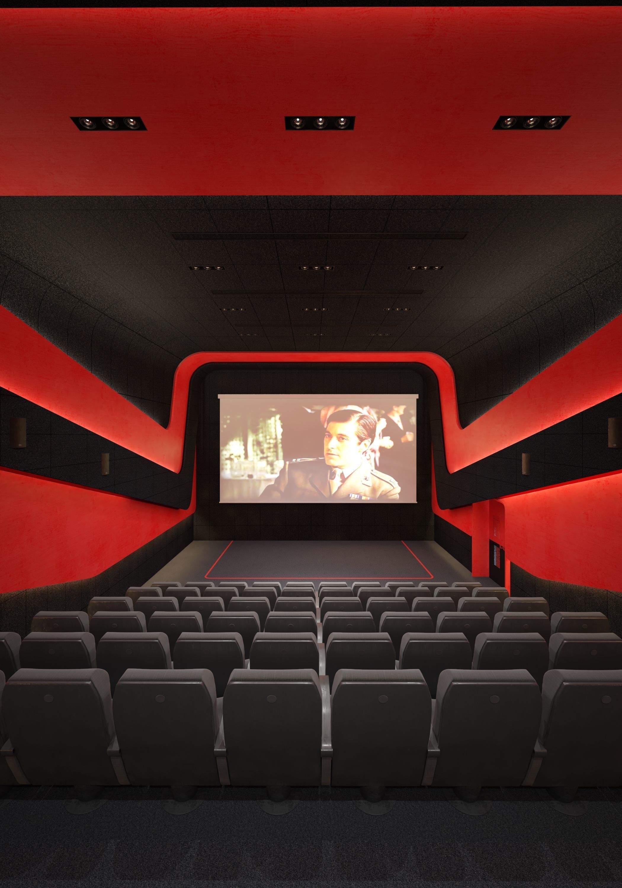 CINEMA Interior Scene For 3Dsmax and Vray 3D model_2