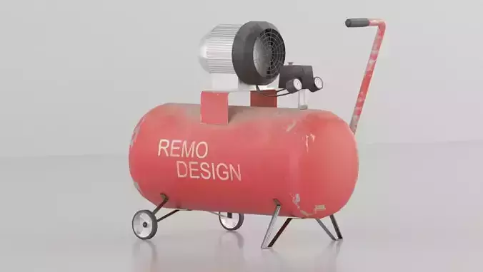 Lowpoly Compressor remo design air Low-poly 3D model