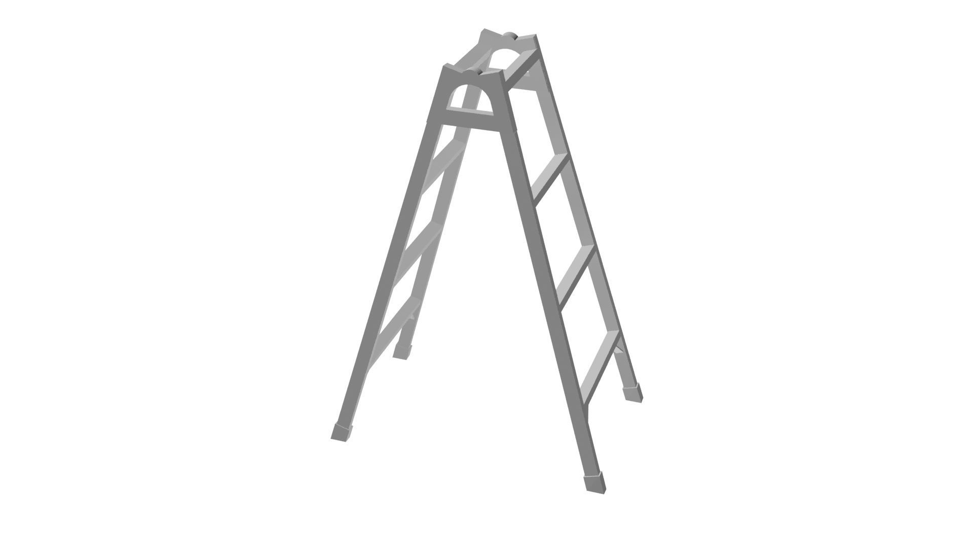 Industrial ladder Low-poly 3D model_3