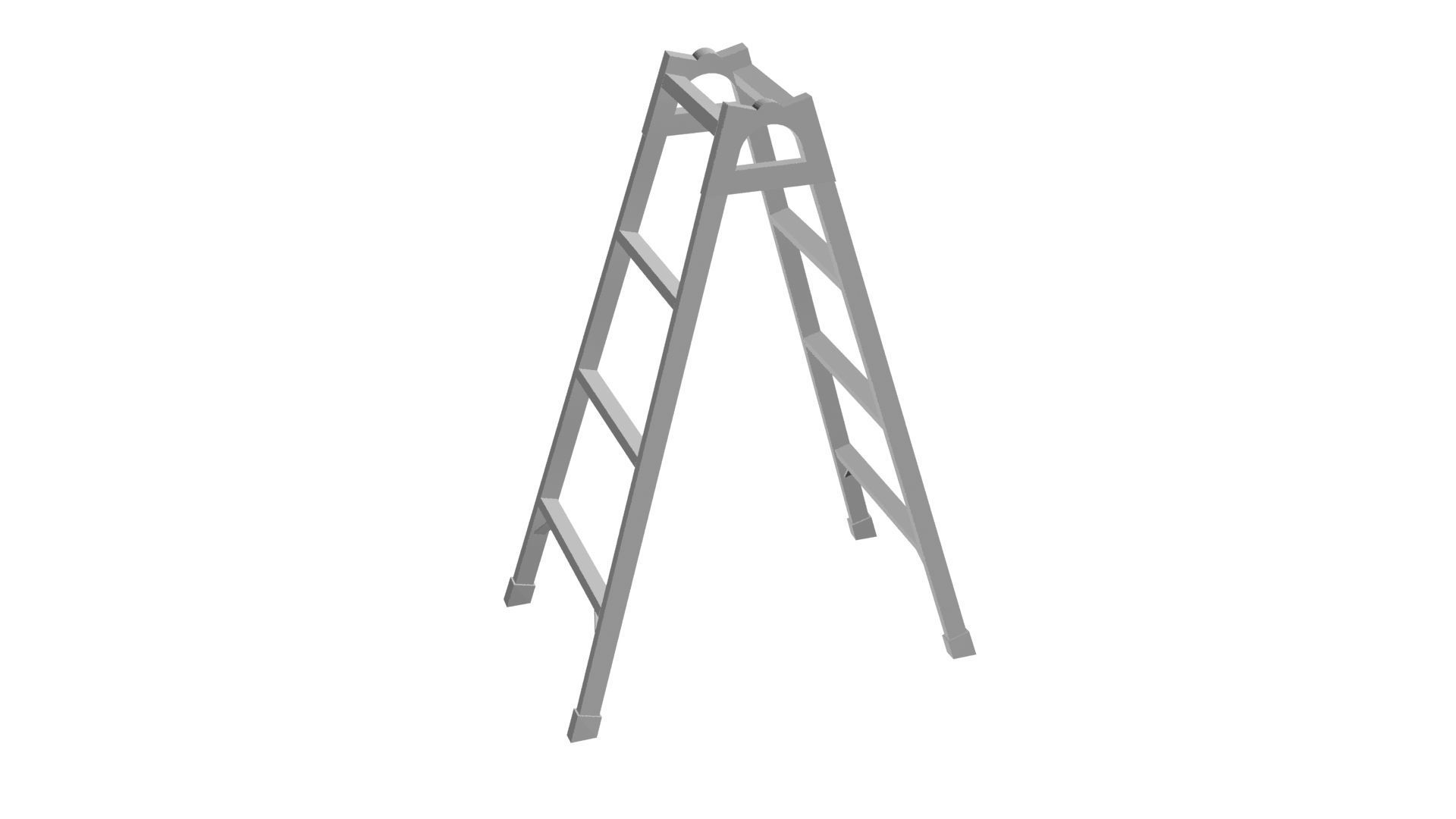 Industrial ladder Low-poly 3D model_1