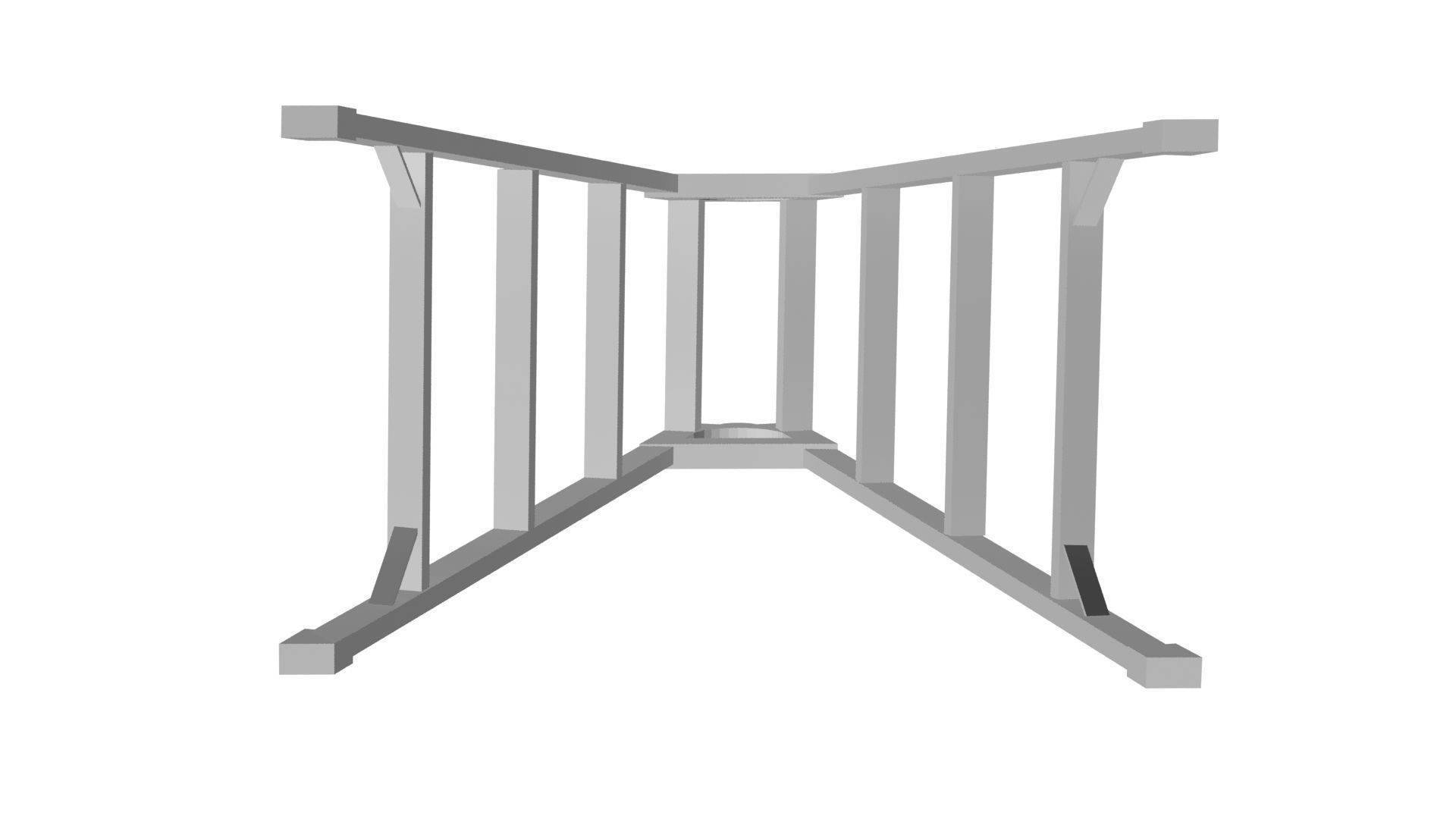 Industrial ladder Low-poly 3D model_4