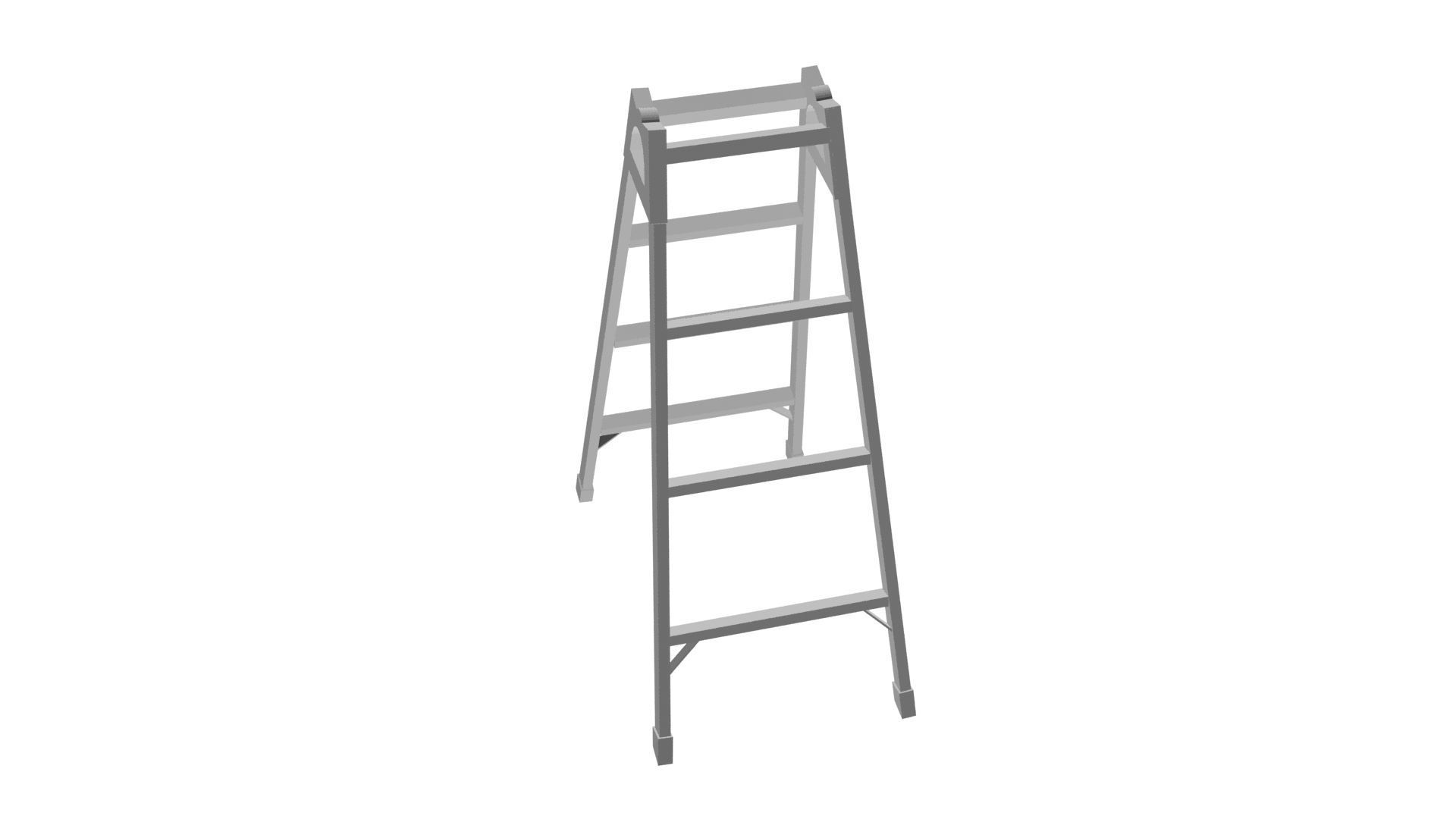 Industrial ladder Low-poly 3D model_2