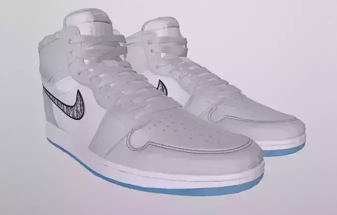 NIKE AIR JORDAN x DIOR SHOES PBR Low-poly 3D model