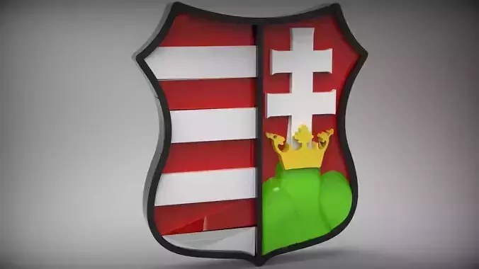 Magyar Kossuth-cimer - Hungarian coat of arms  3D model