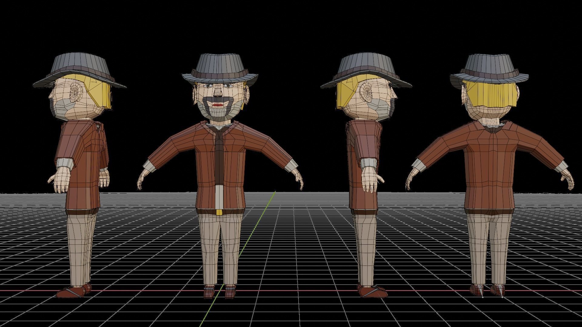 Wild West Outlaws - Character Pack Low-poly 3D model_15