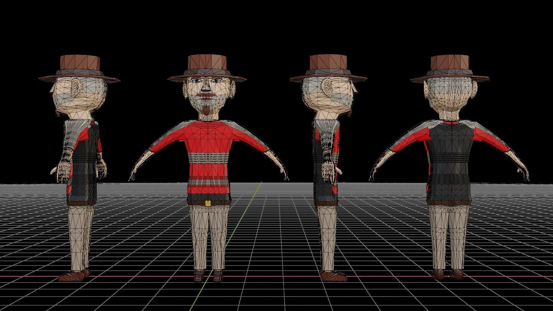 Wild West Outlaws - Character Pack Low-poly 3D model_17