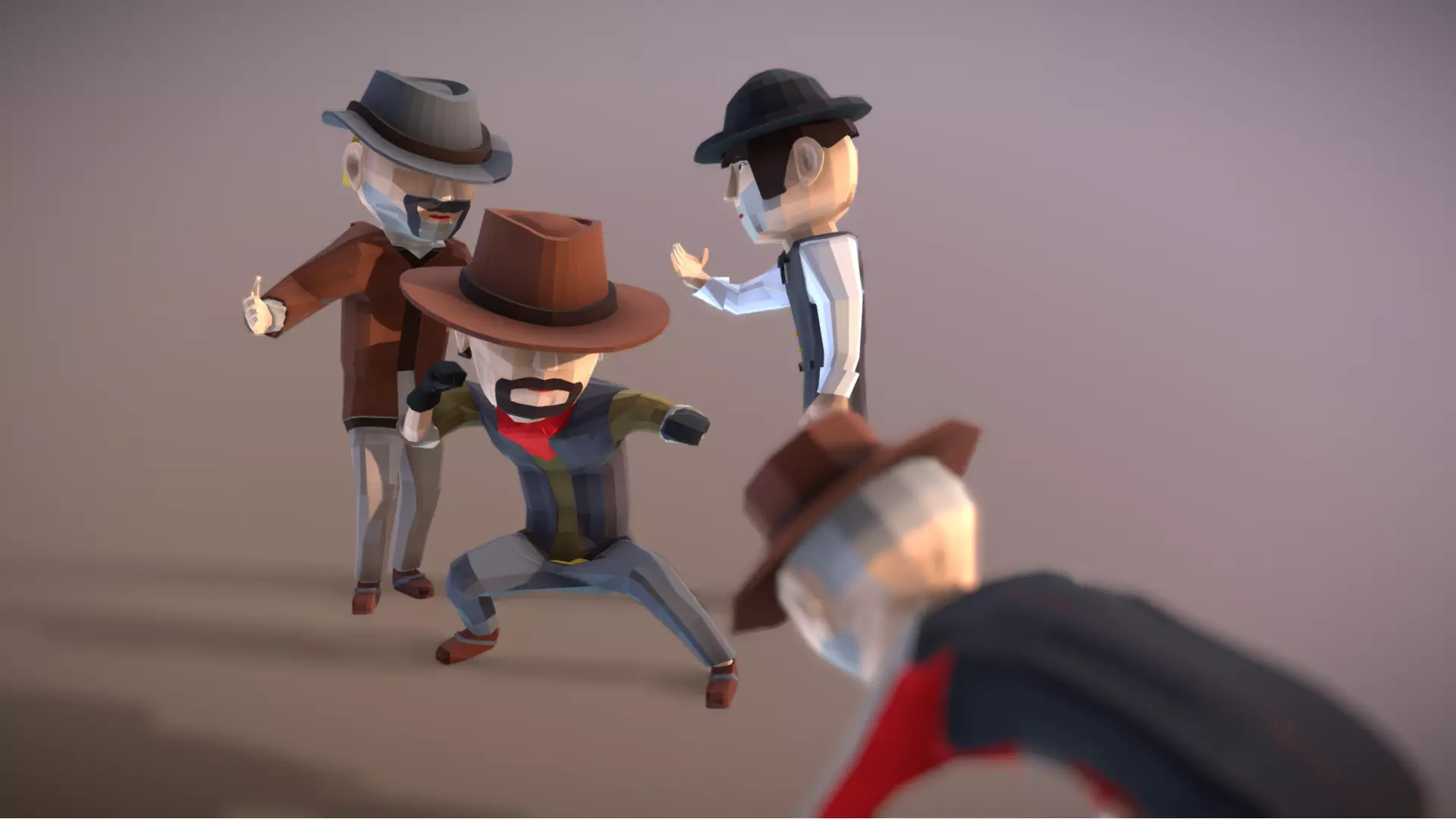 Wild West Outlaws - Character Pack Low-poly 3D model_0