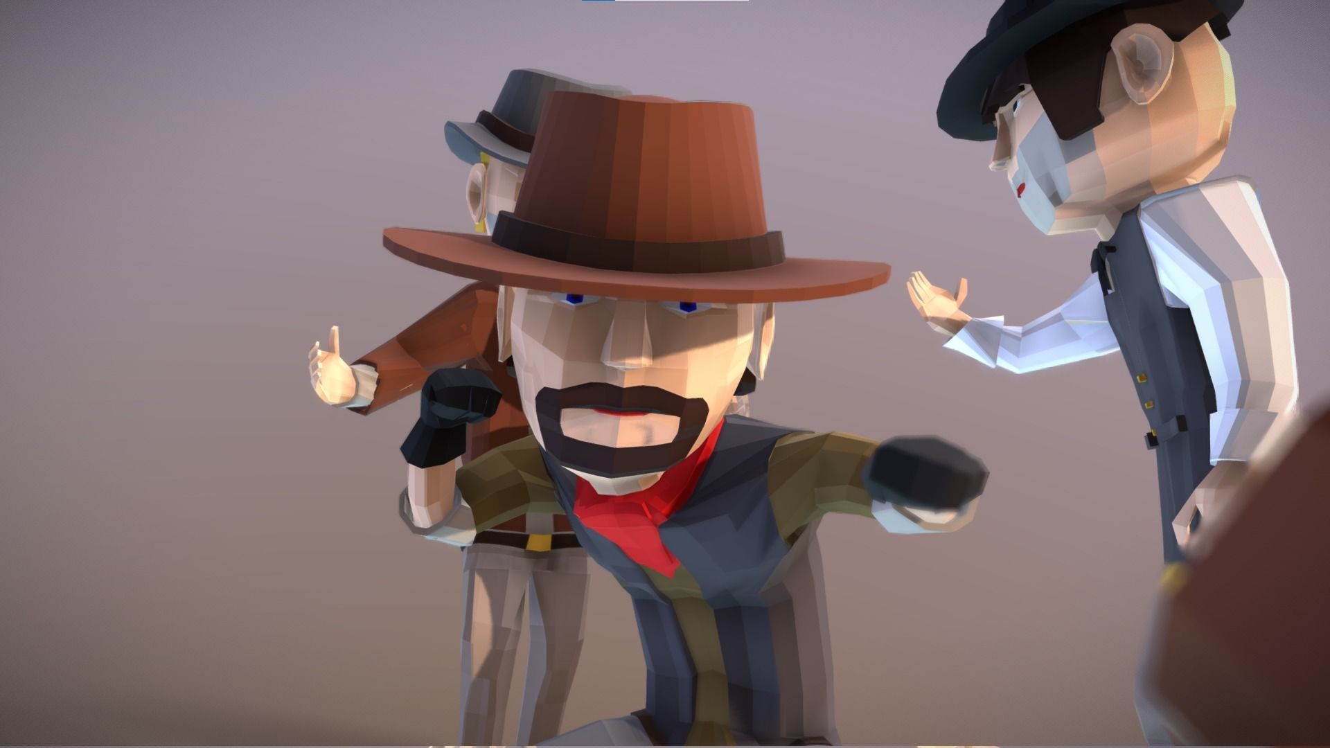 Wild West Outlaws - Character Pack Low-poly 3D model_6