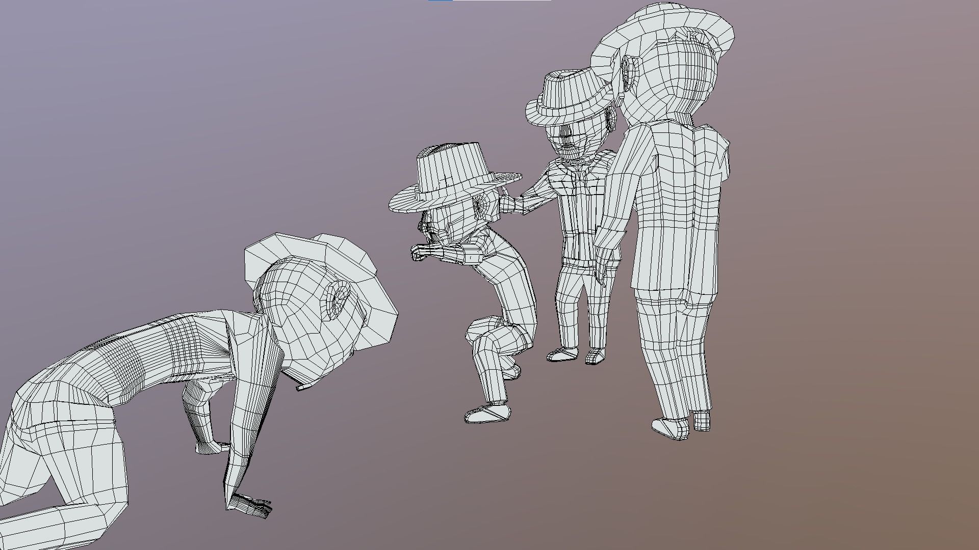 Wild West Outlaws - Character Pack Low-poly 3D model_3