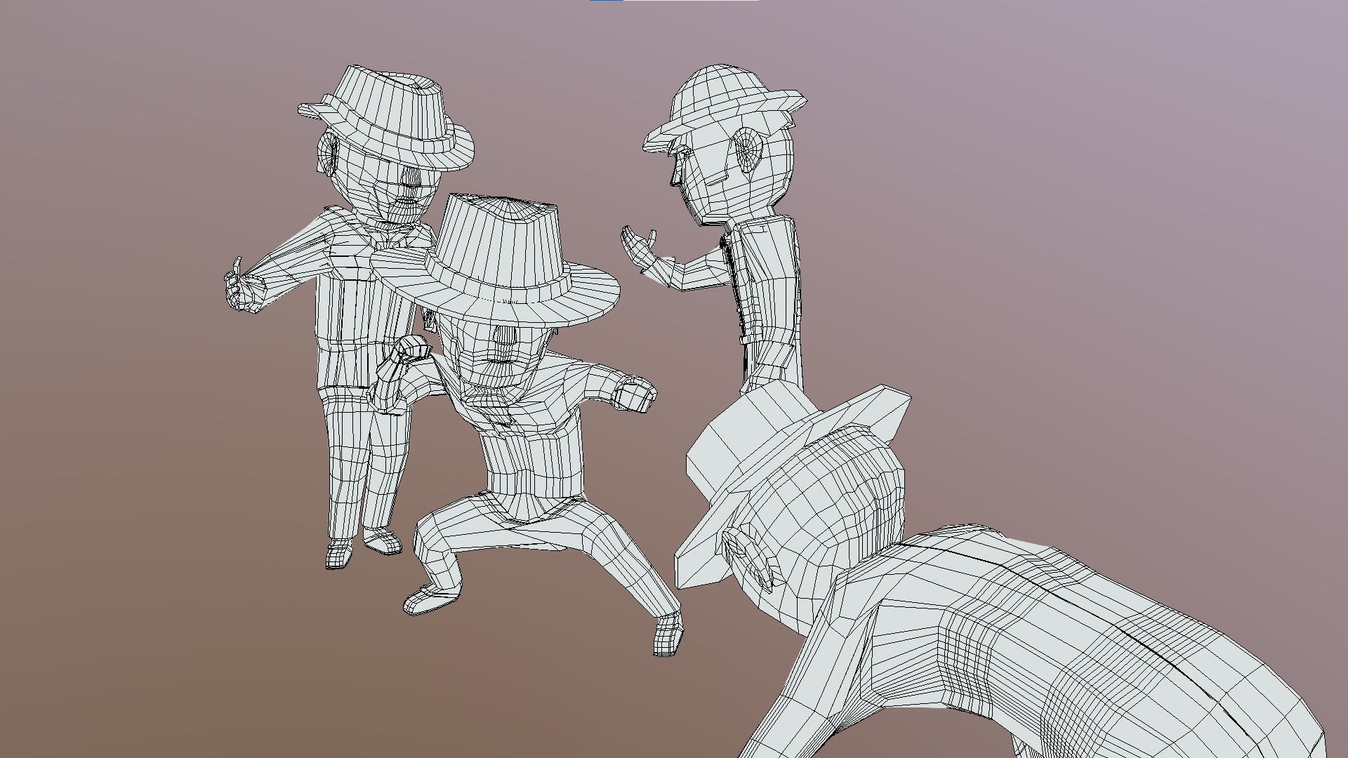 Wild West Outlaws - Character Pack Low-poly 3D model_1