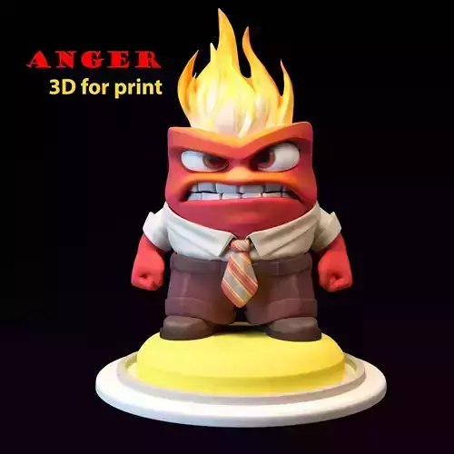Anger sculpture for 3d printing cartoon Inside out