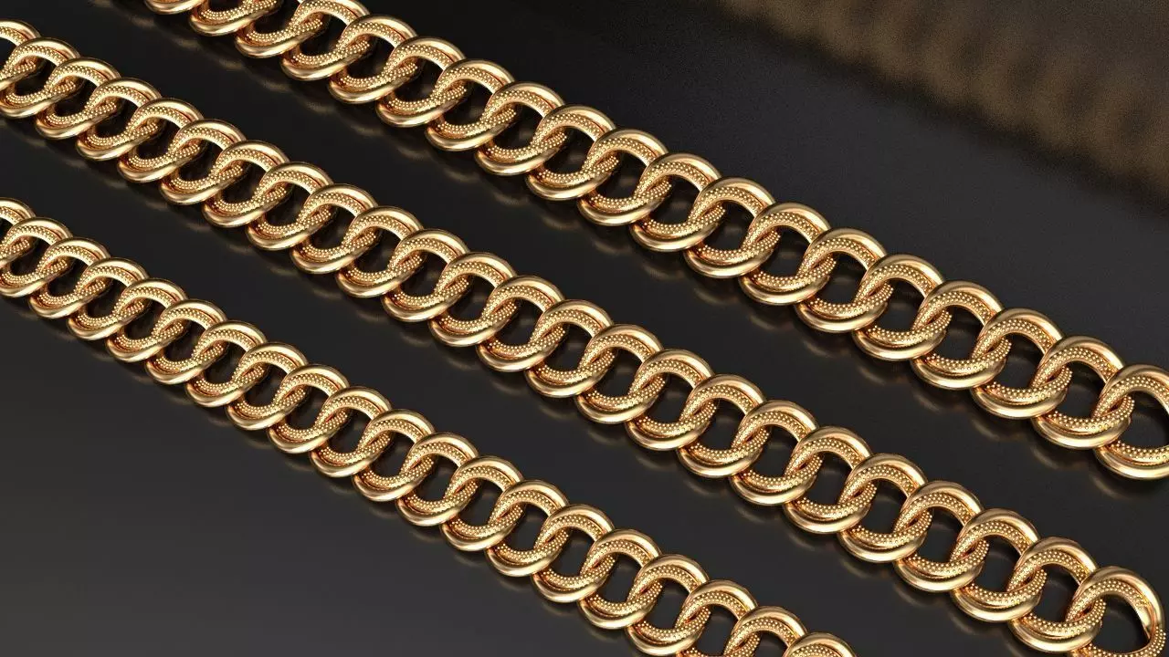 Cuban Link Chain Curb Dual Model 3D print model_0