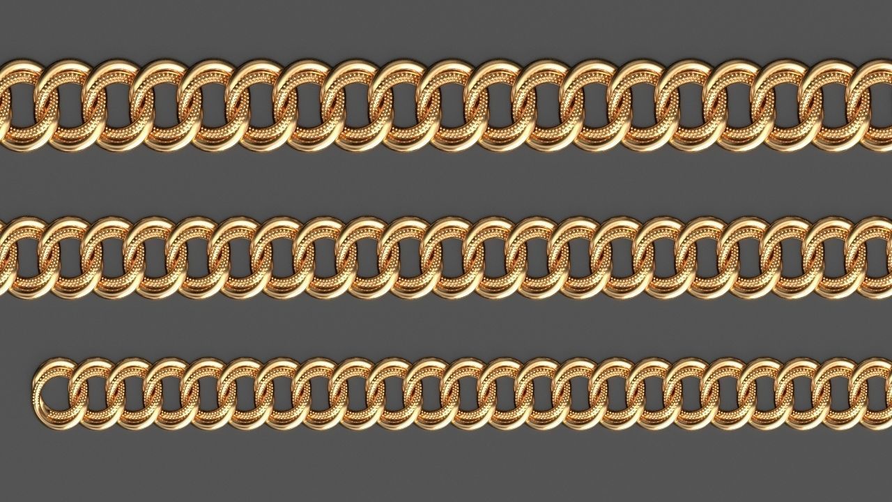 Cuban Link Chain Curb Dual Model 3D print model_5