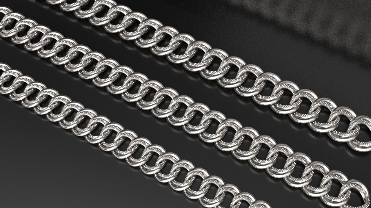 Cuban Link Chain Curb Dual Model 3D print model_3