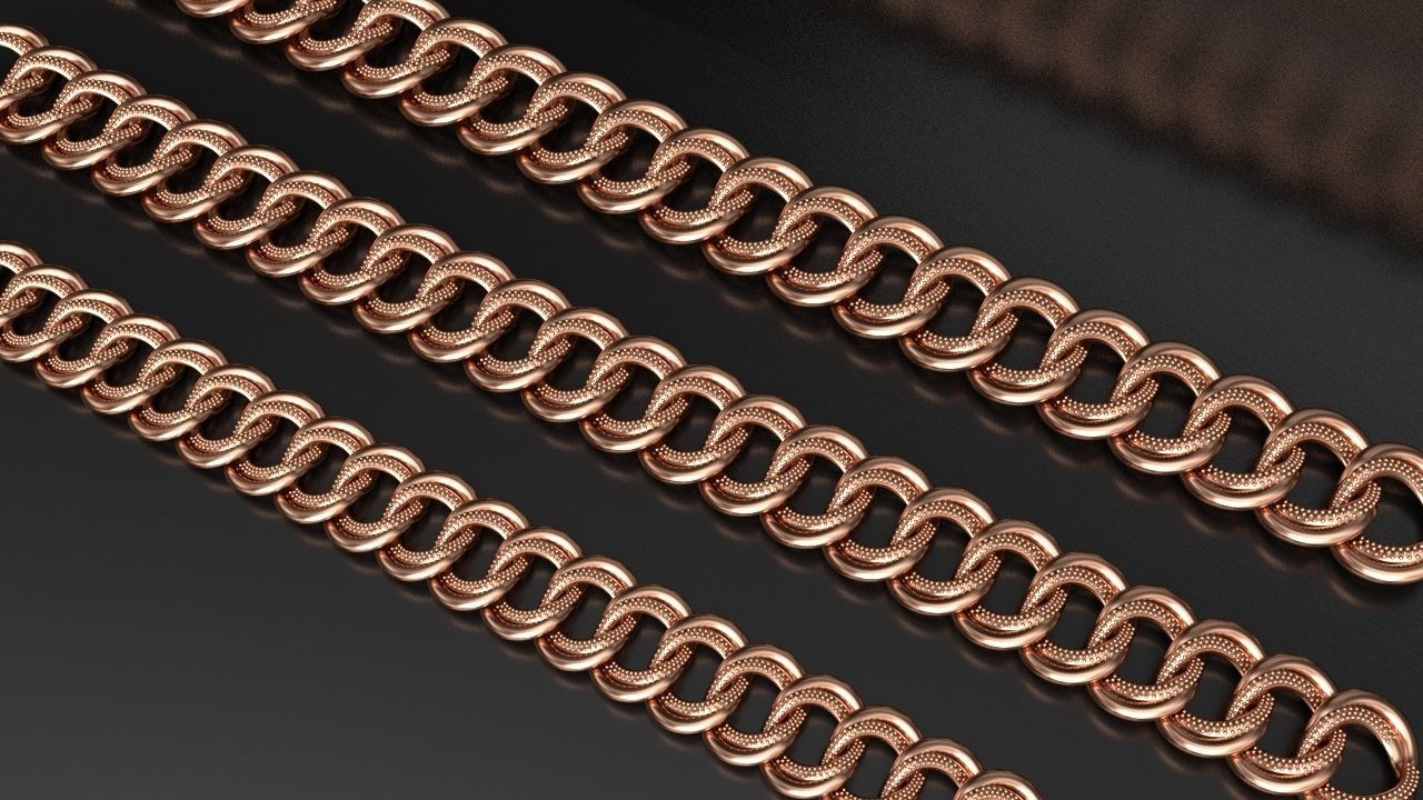 Cuban Link Chain Curb Dual Model 3D print model_1