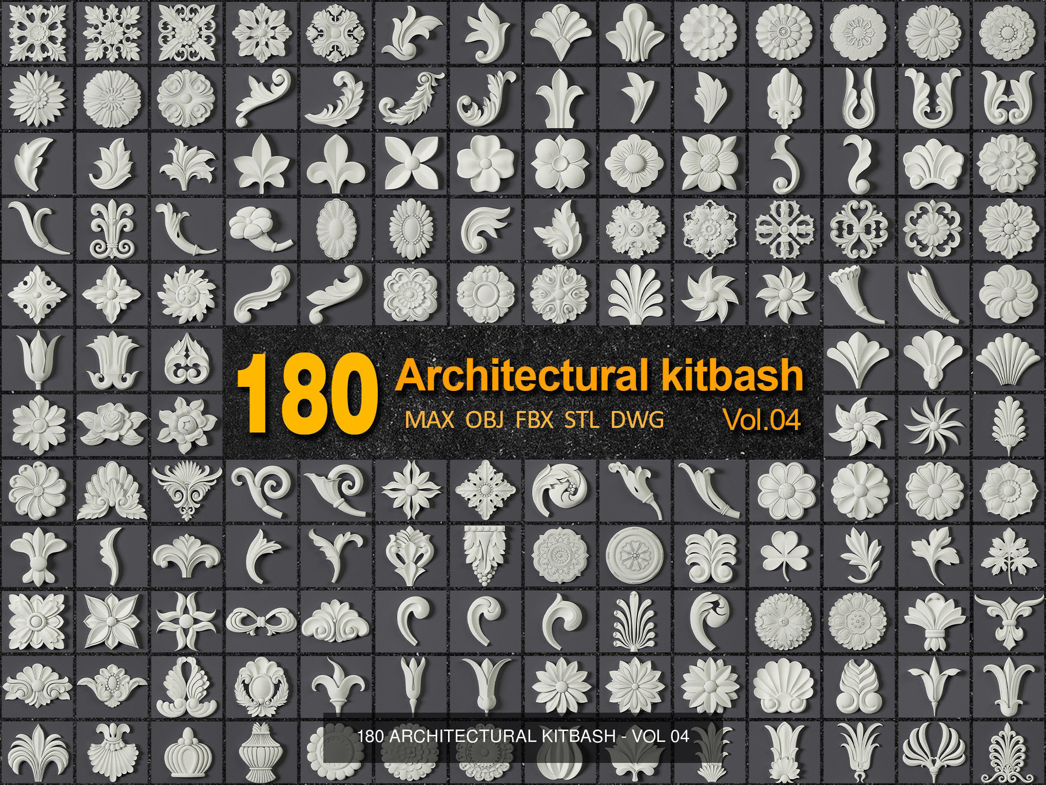 ARCHITECTURAL KITBASH - VOL 01 - 02 - 03 - 04 - 05 3D Model Collection_2