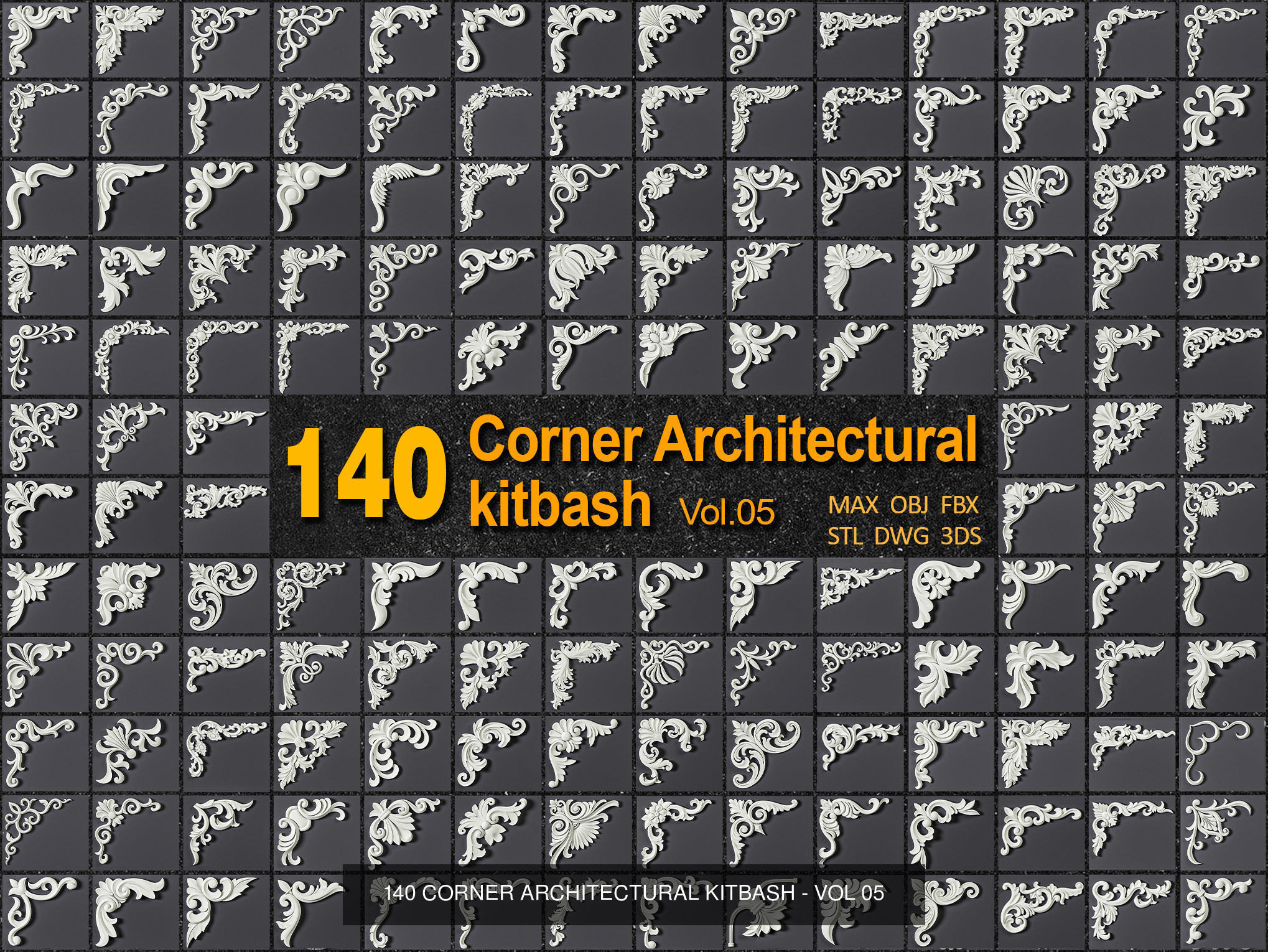 ARCHITECTURAL KITBASH - VOL 01 - 02 - 03 - 04 - 05 3D Model Collection_3