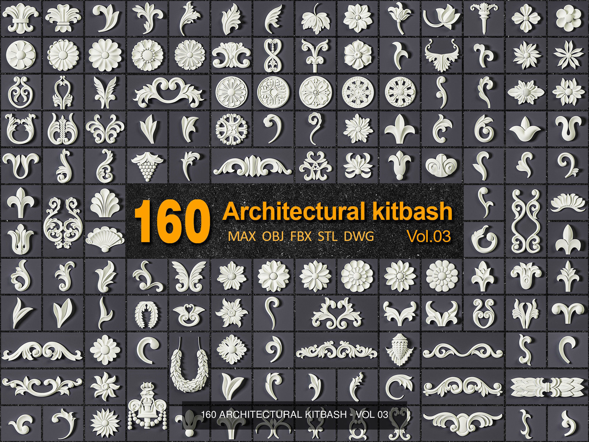 ARCHITECTURAL KITBASH - VOL 01 - 02 - 03 - 04 - 05 3D Model Collection_4