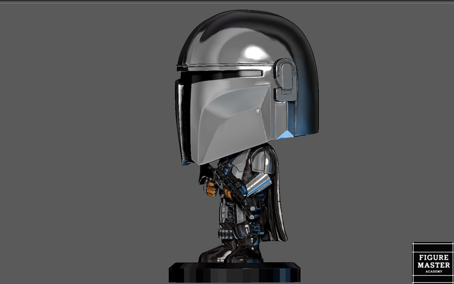 MANDALORIAN BESKAR BUBBLE HEAD BOBBLE HEAD STARWARS DISNEY 3D print model_5