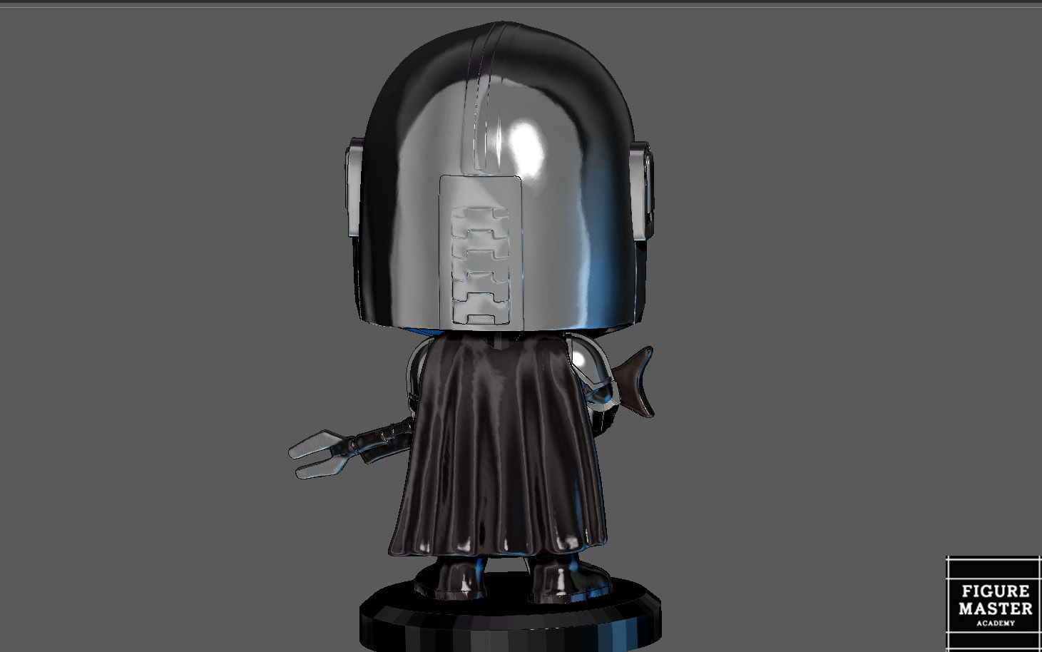 MANDALORIAN BESKAR BUBBLE HEAD BOBBLE HEAD STARWARS DISNEY 3D print model_7