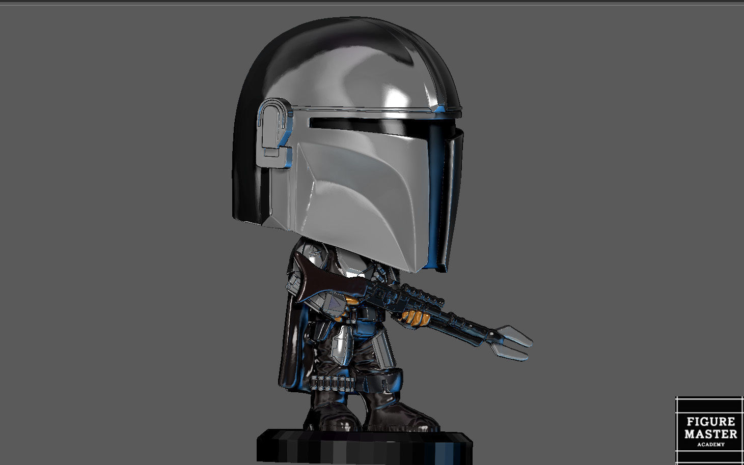 MANDALORIAN BESKAR BUBBLE HEAD BOBBLE HEAD STARWARS DISNEY 3D print model_6