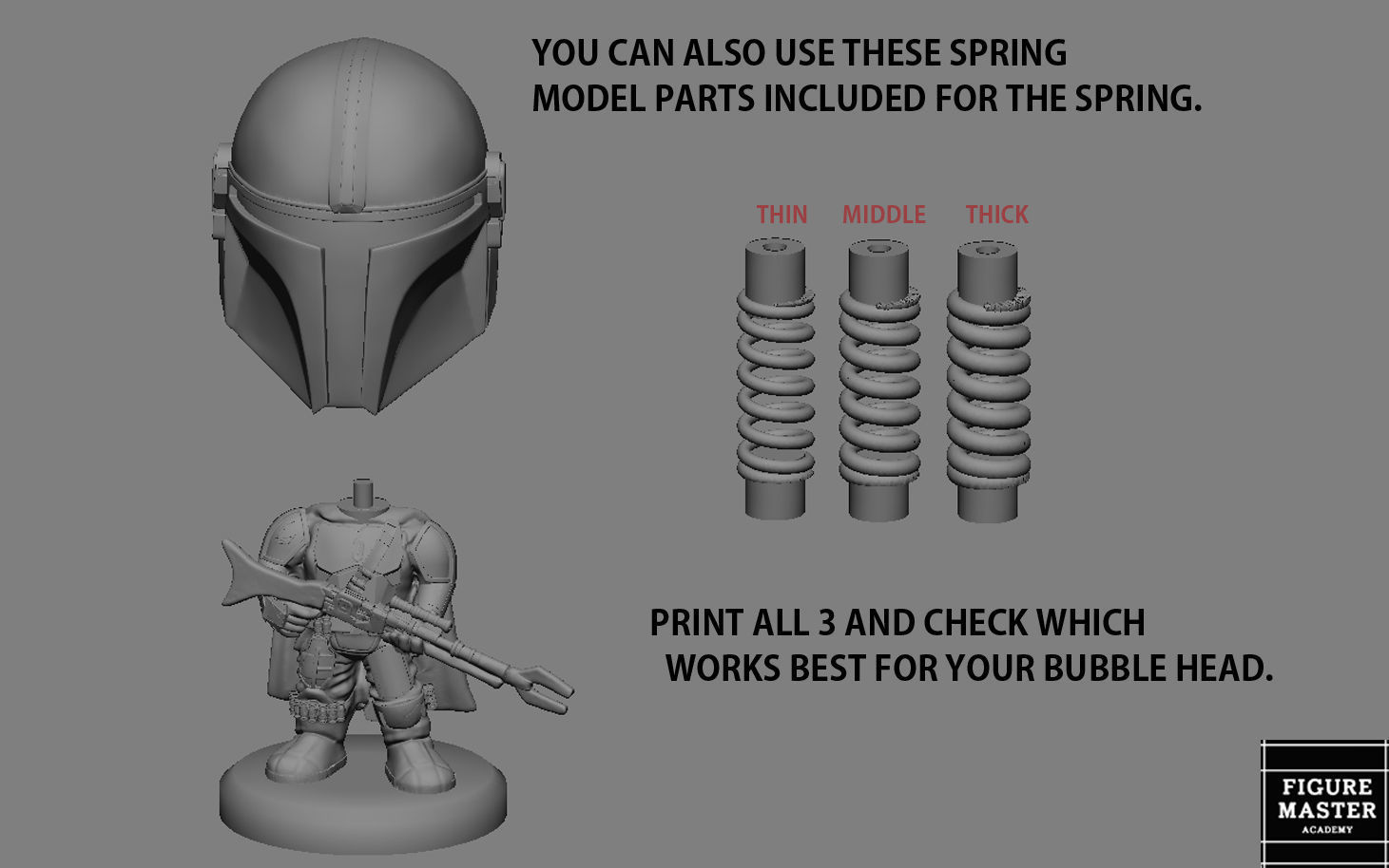 MANDALORIAN BESKAR BUBBLE HEAD BOBBLE HEAD STARWARS DISNEY 3D print model_1