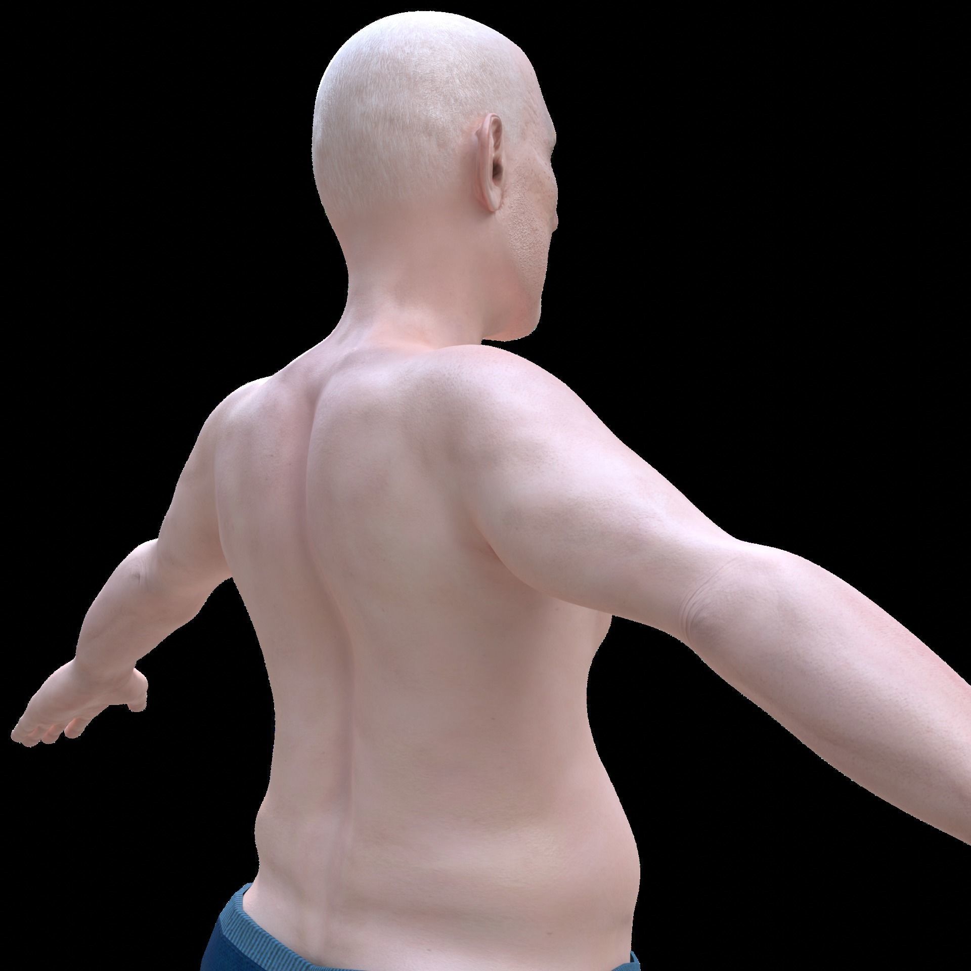 Old man base model - Realistic Low-poly 3D model_7