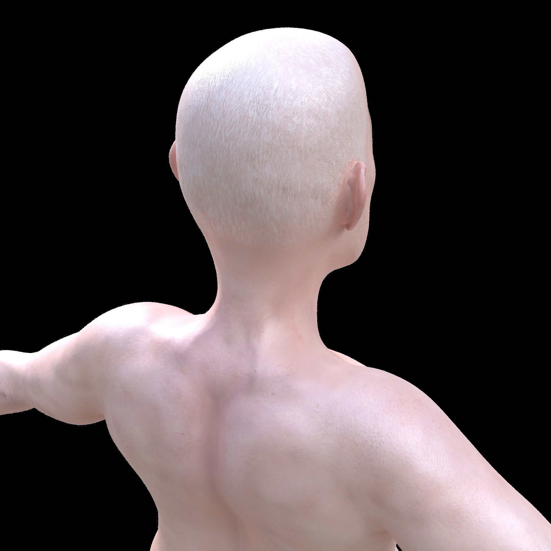 Old man base model - Realistic Low-poly 3D model_8