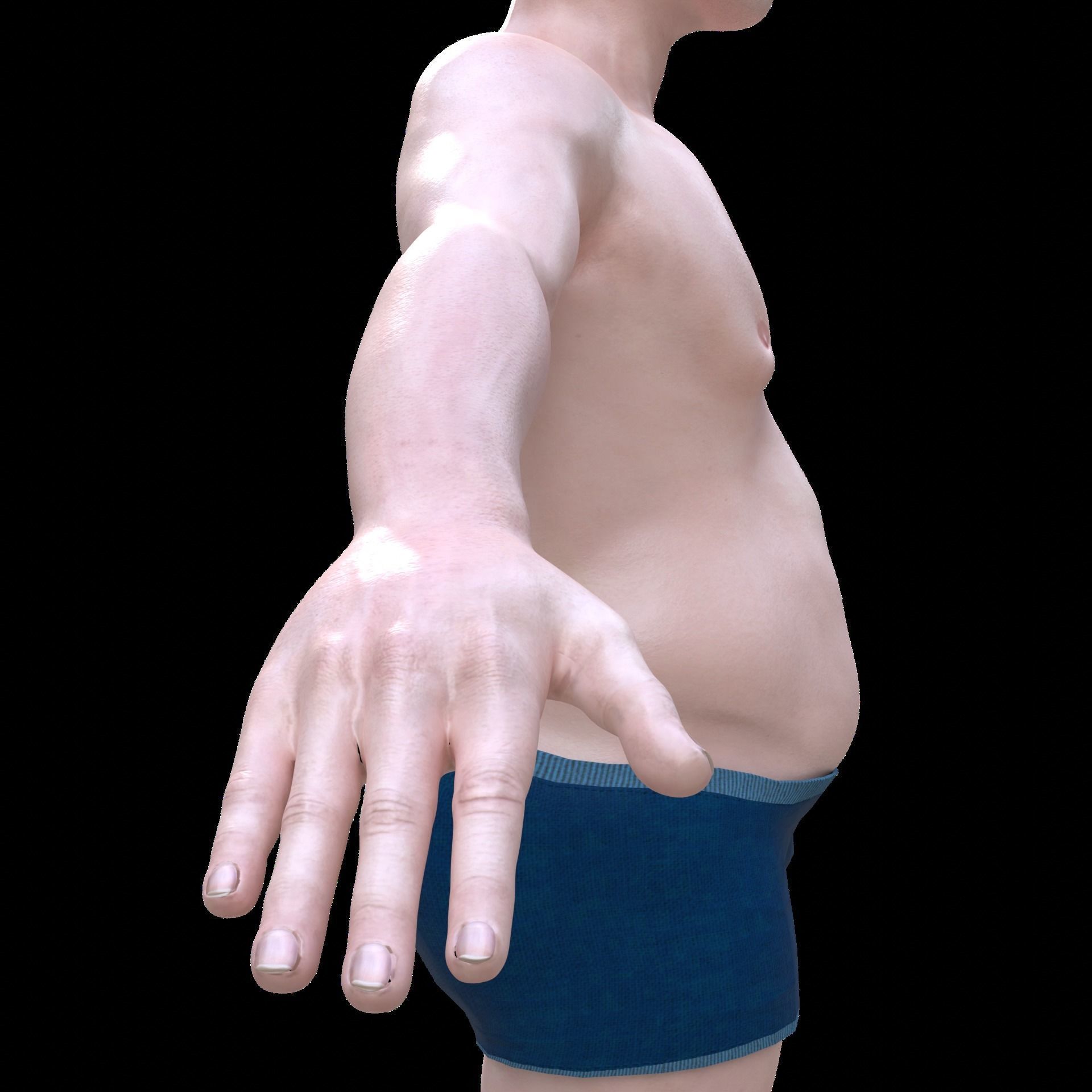 Old man base model - Realistic Low-poly 3D model_11