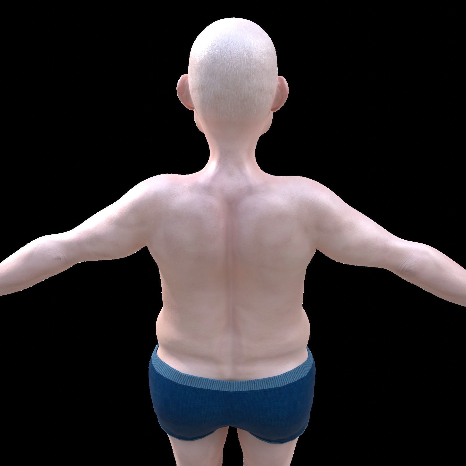 Old man base model - Realistic Low-poly 3D model_9