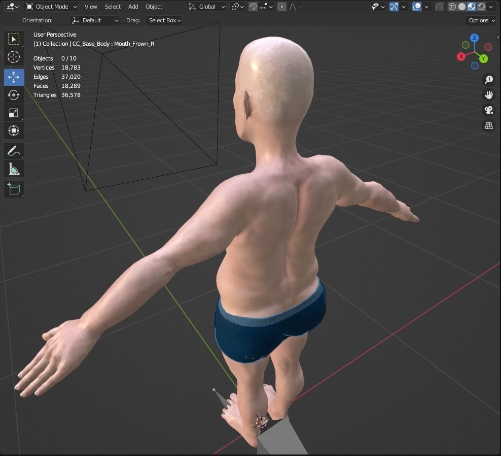 Old man base model - Realistic Low-poly 3D model_16