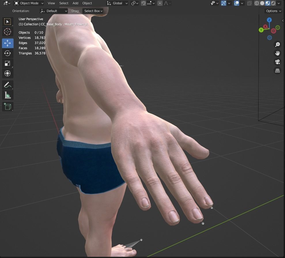 Old man base model - Realistic Low-poly 3D model_17