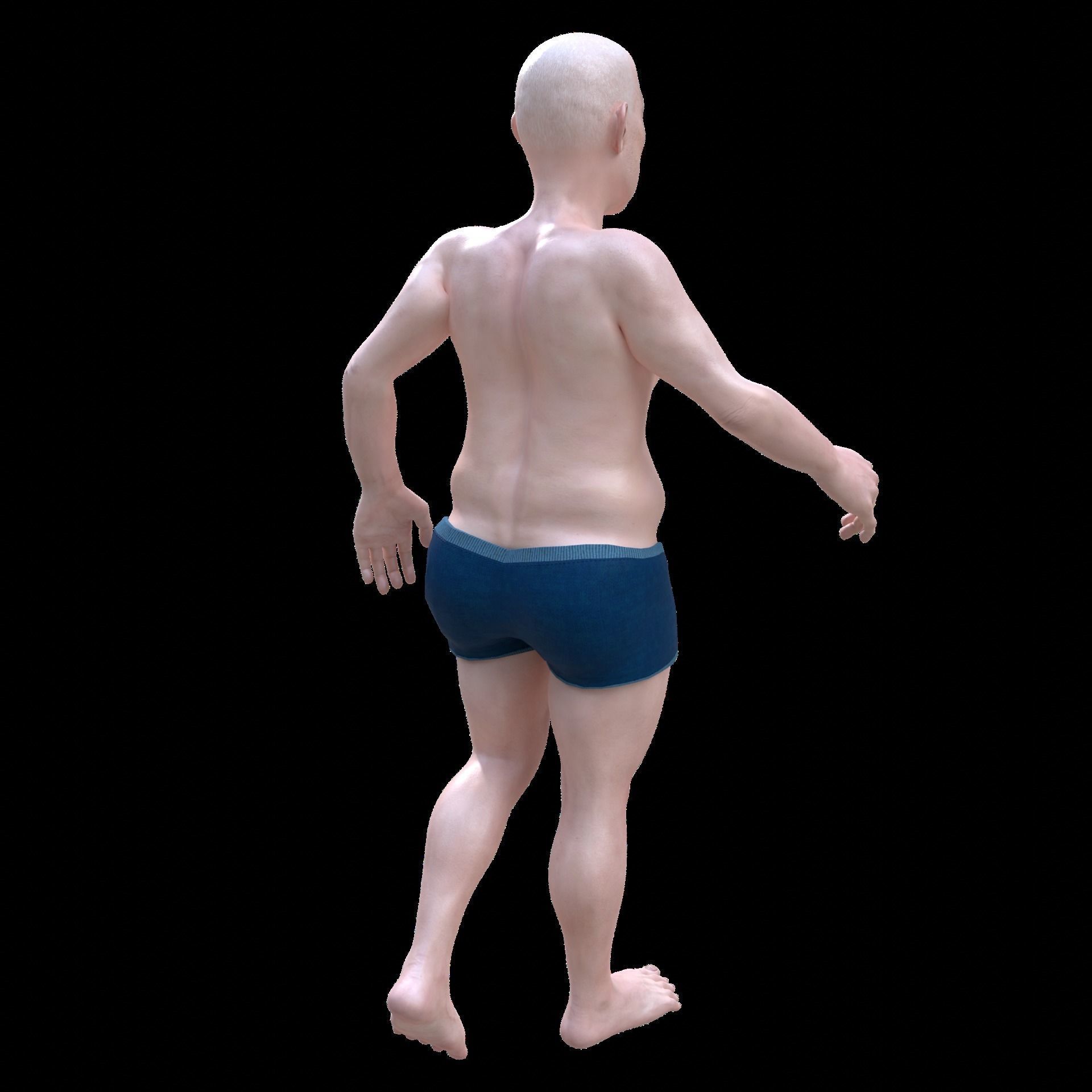 Old man base model - Realistic Low-poly 3D model_12