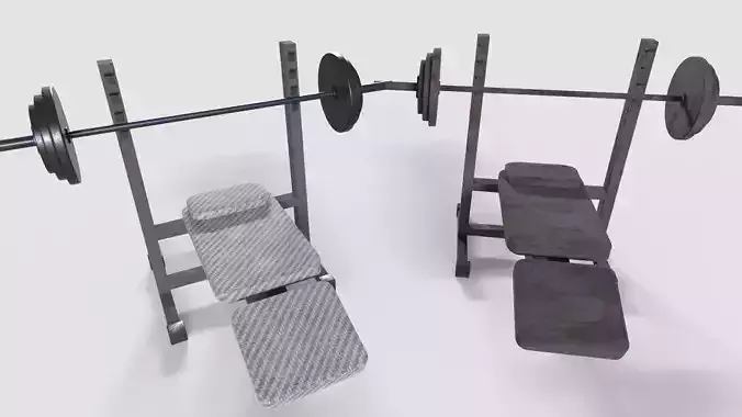 Bench Press Rusty and Normal  Low-poly 3D model