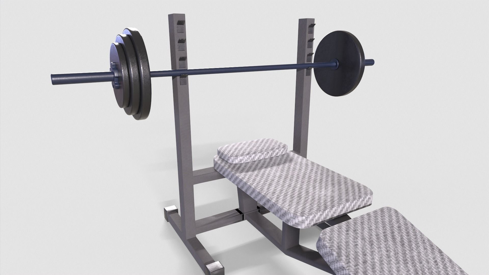 Bench Press Rusty and Normal Low-poly 3D model_5