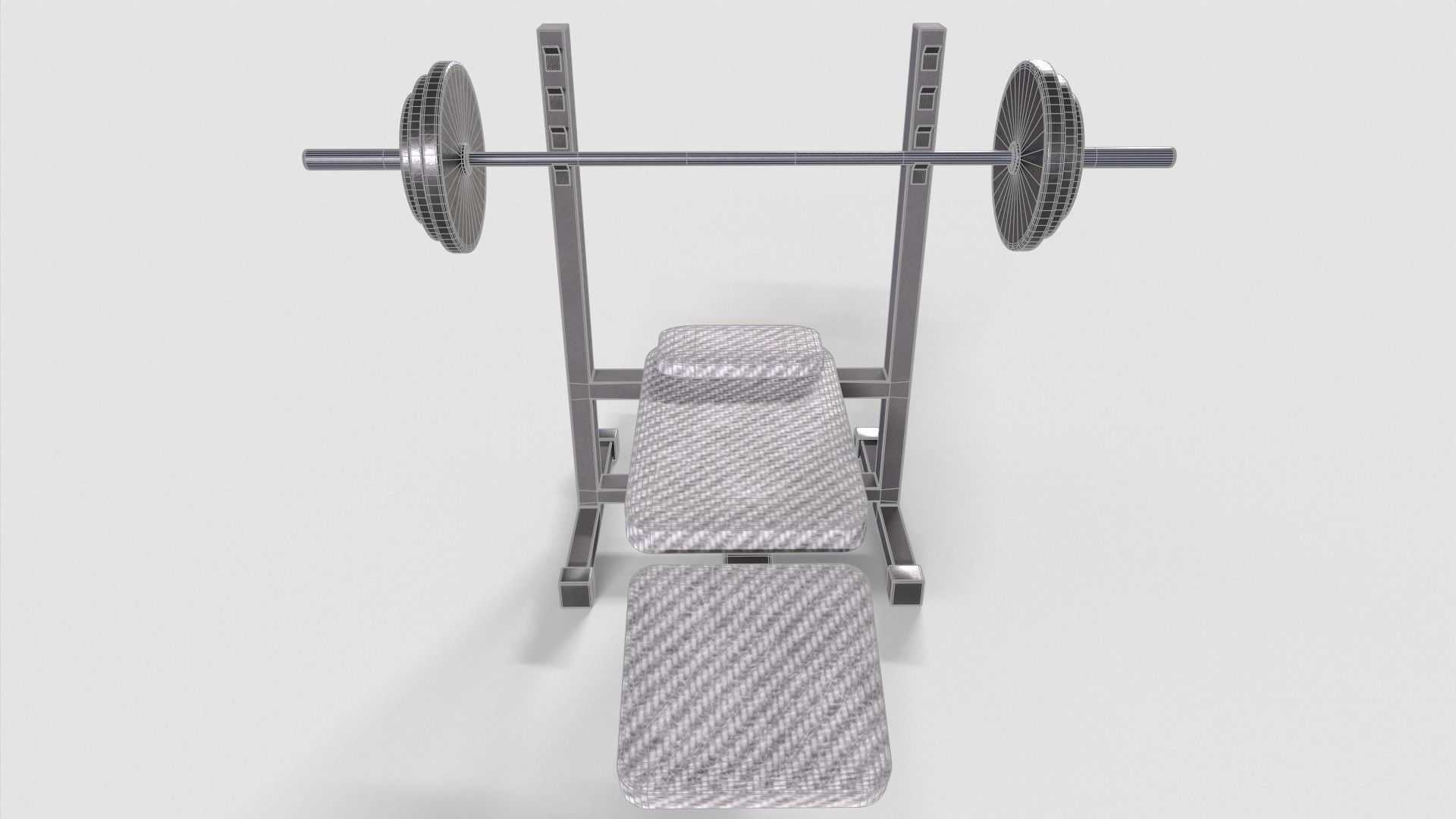 Bench Press Rusty and Normal Low-poly 3D model_12