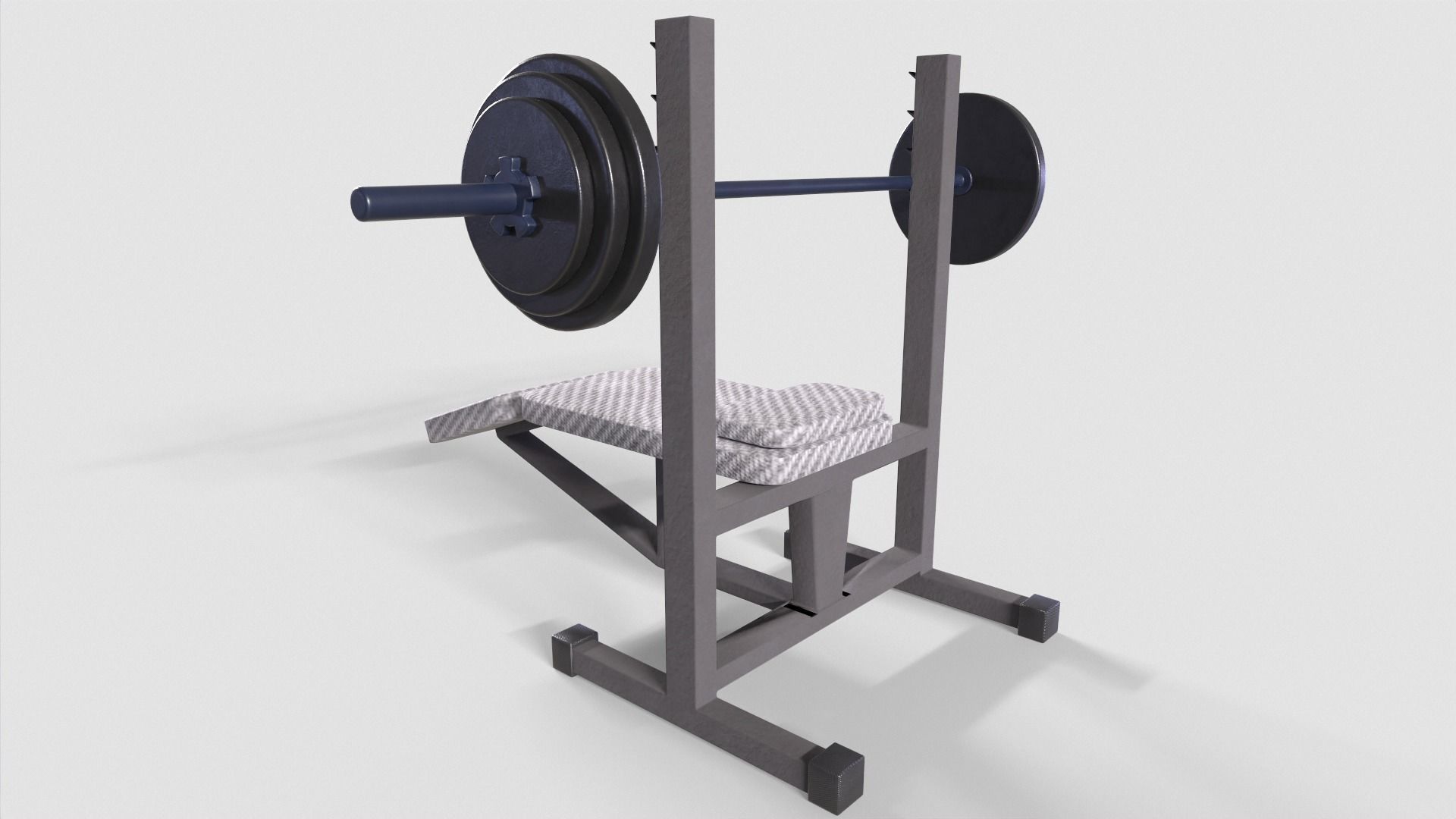 Bench Press Rusty and Normal Low-poly 3D model_6