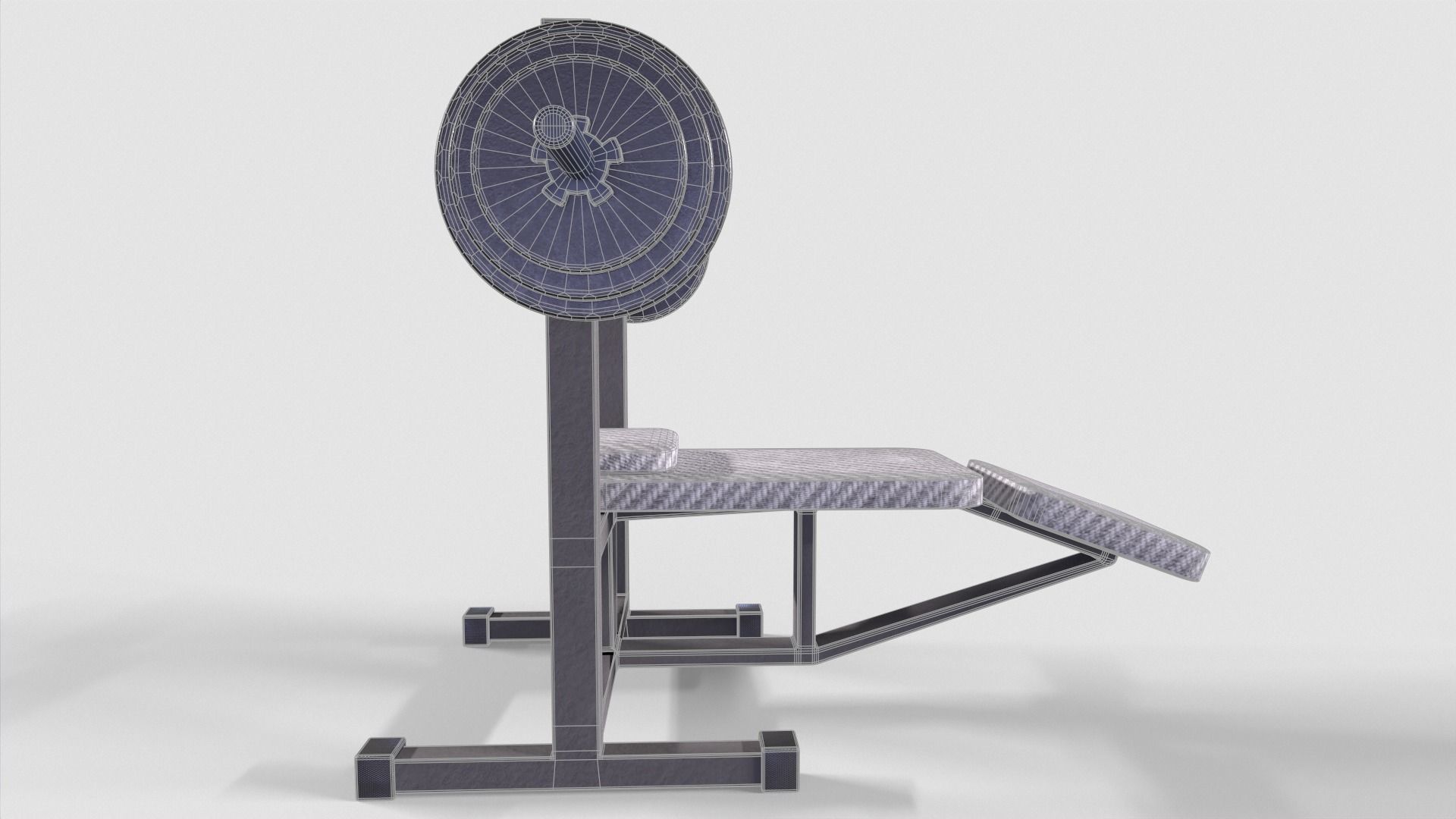 Bench Press Rusty and Normal Low-poly 3D model_13