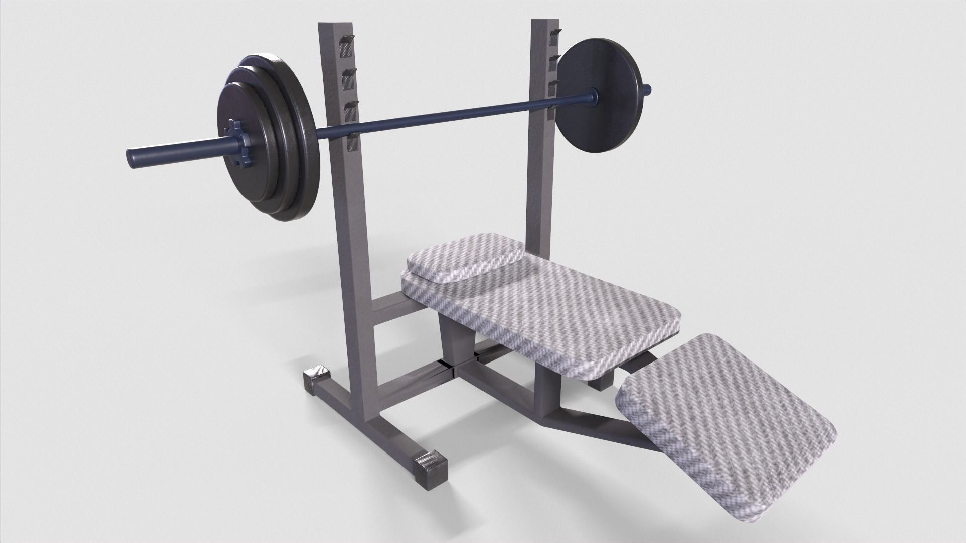 Bench Press Rusty and Normal Low-poly 3D model_2